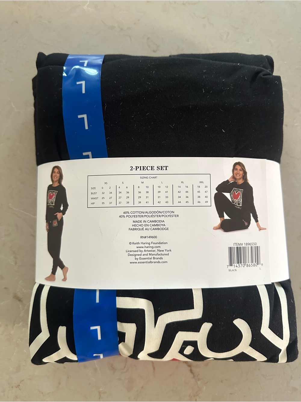 Keith Haring Ladies Black & Red Lounge Jogger Set - Picture 3 of 3
